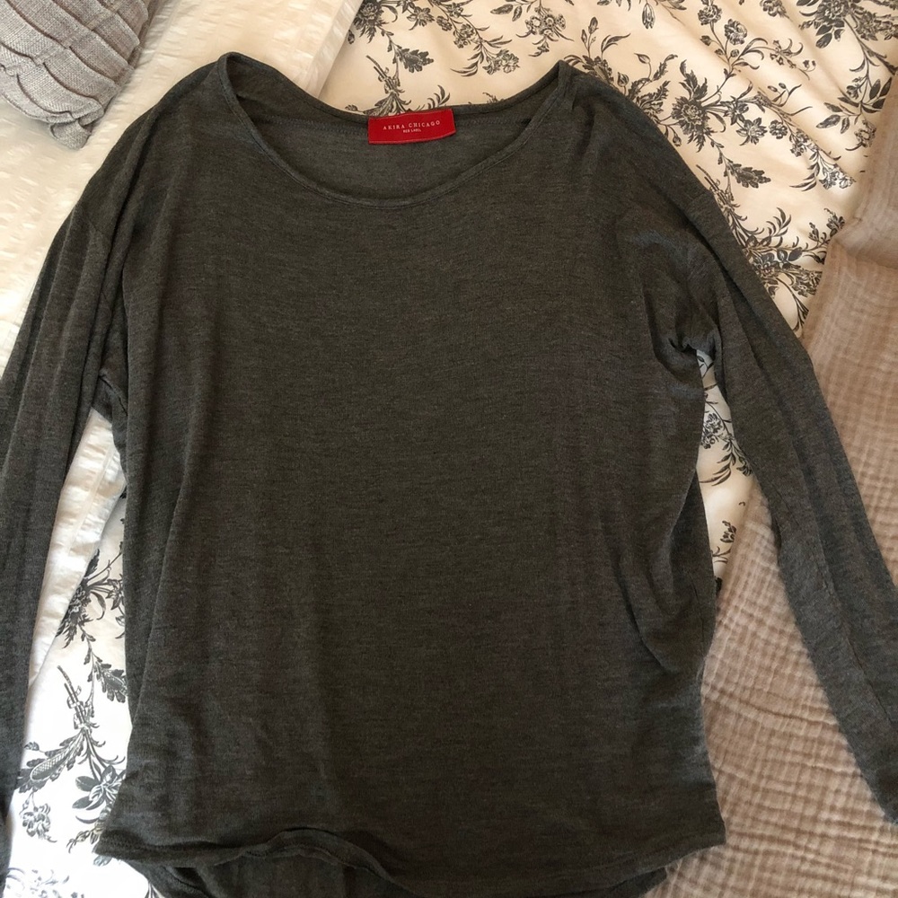 Akira gray flowy casual shirt